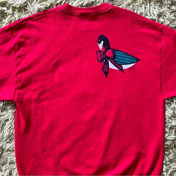 Vintage Red Holiday Patchwork Sweatshirt - Picture 6 of 11